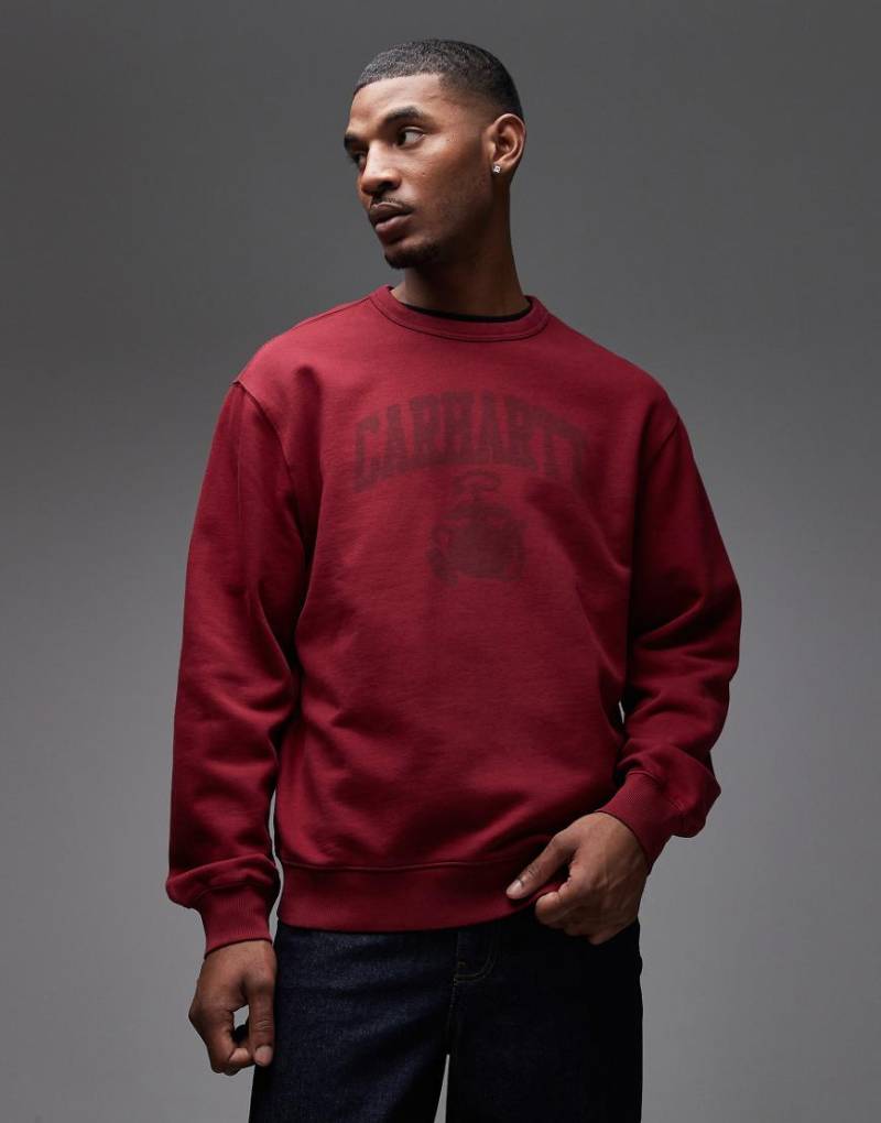Carhartt WIP- Faded Pond Corps - Oversize-Sweatshirt in Burgunderrot von Carhartt WIP