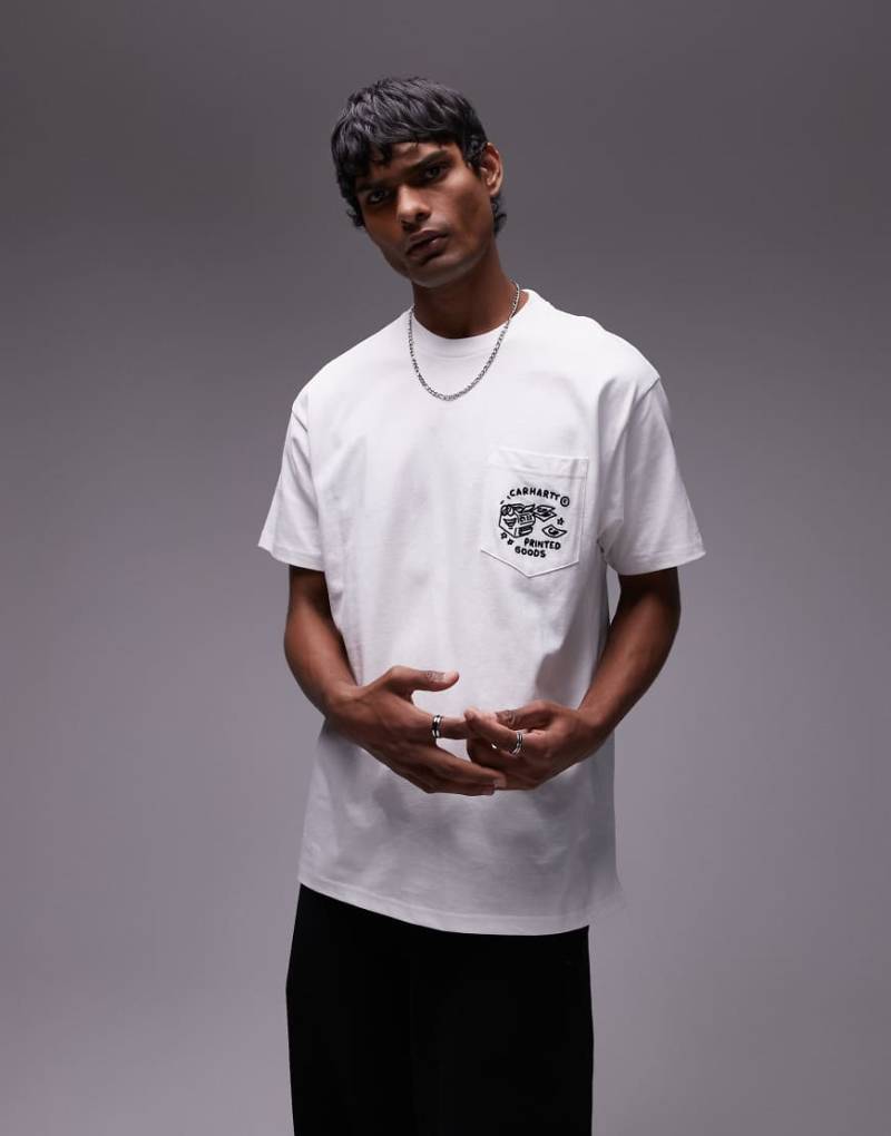 Carhartt WIP - Fragments - Kurzärmliges T-Shirt in Weiß mit Brusttasche von Carhartt WIP