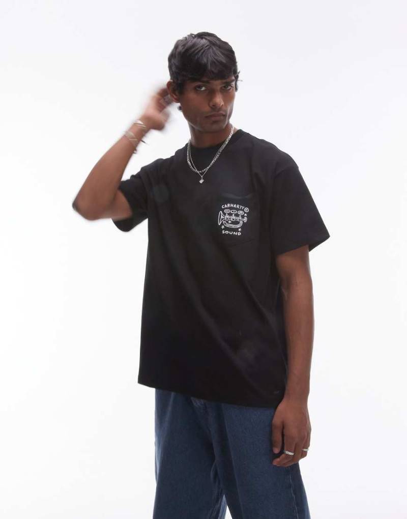 Carhartt WIP - Fragments - T-Shirt in Schwarz mit Brusttasche von Carhartt WIP