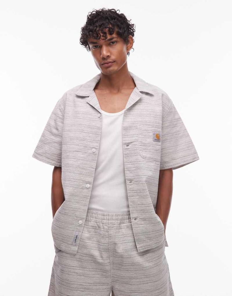 Carhartt WIP - Gellar - Strukturiertes, kurzärmliges Hemd in Creme, Kombiteil-Neutral von Carhartt WIP