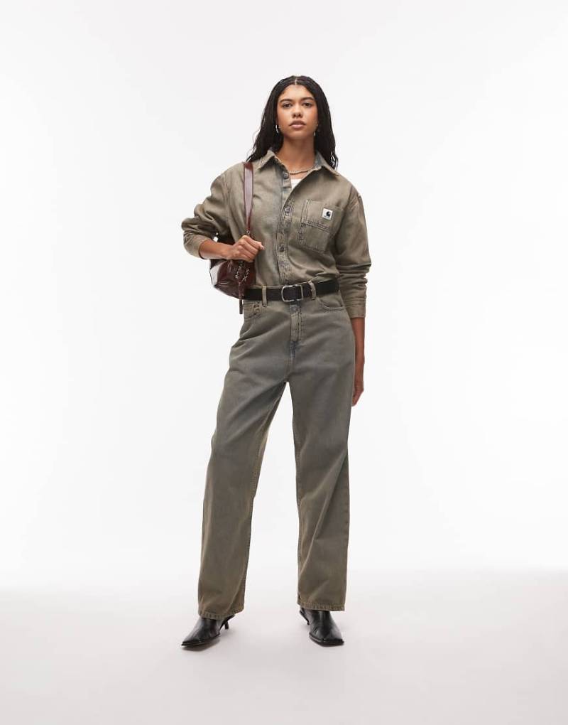 Carhartt WIP - Georgia - Hemdjacke in grauer Acid-Waschung, Kombiteil von Carhartt WIP