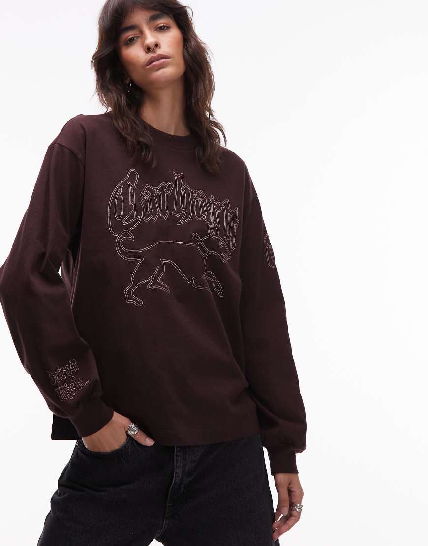 Carhartt WIP - Hackwork - Langärmliges Shirt in Beige-Brown von Carhartt WIP