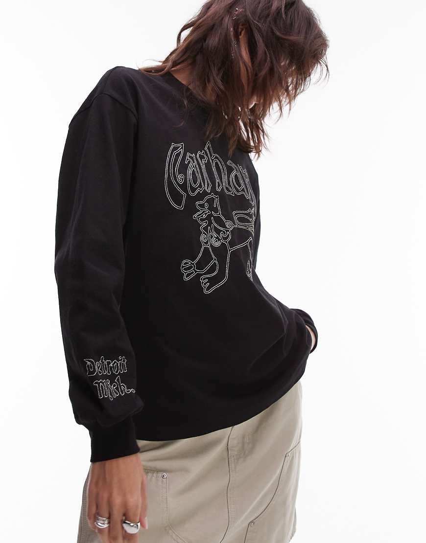 Carhartt WIP - Hackwork - Langärmliges T-Shirt in Schwarz von Carhartt WIP