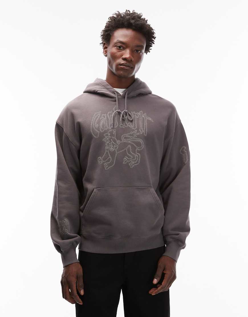 Carhartt WIP - Hackwork - Oversize-Kapuzenpullover in Dunkelgrau von Carhartt WIP