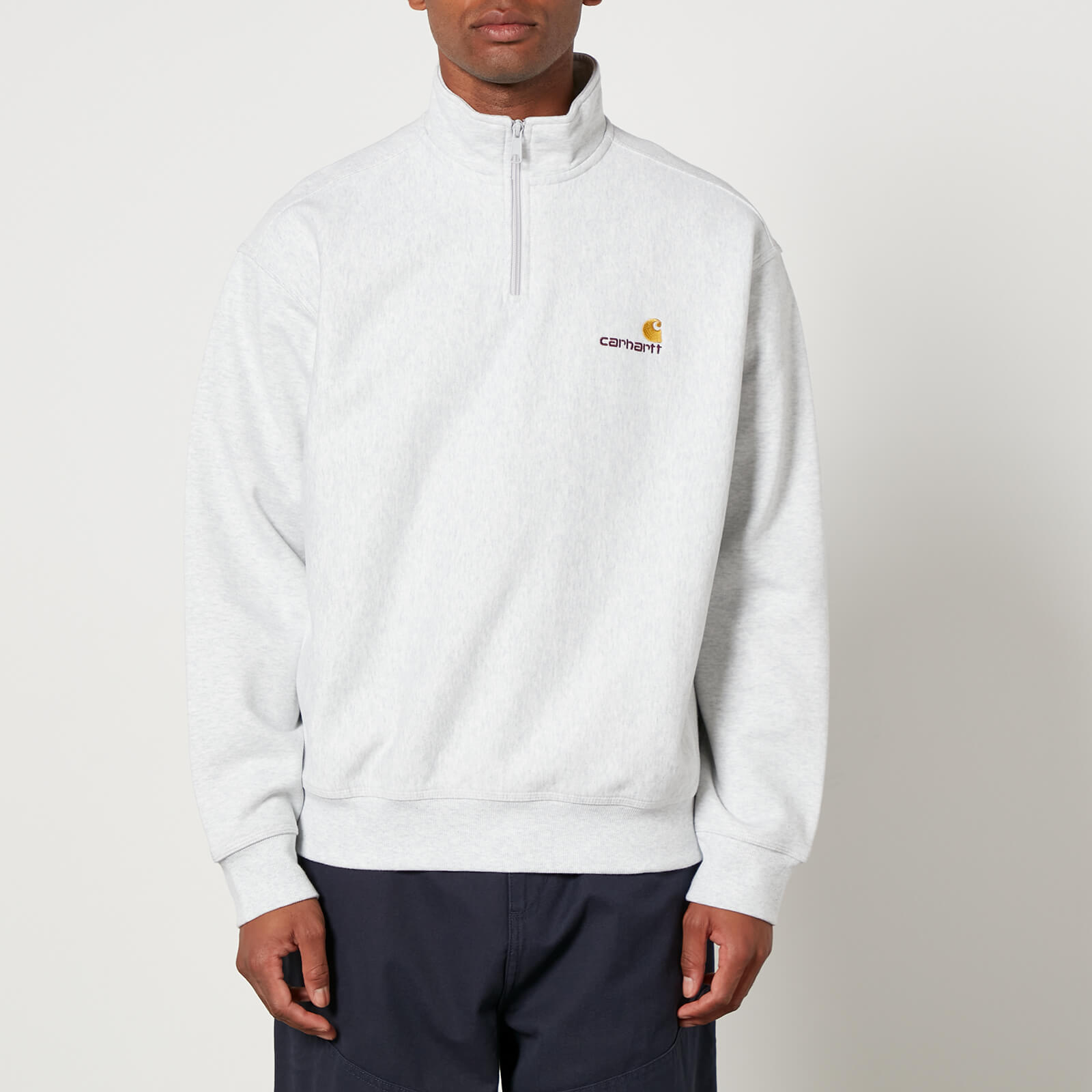 Carhartt WIP Half Zip American Script Cotton-Blend Jersey Sweatshirt - XL von Carhartt WIP