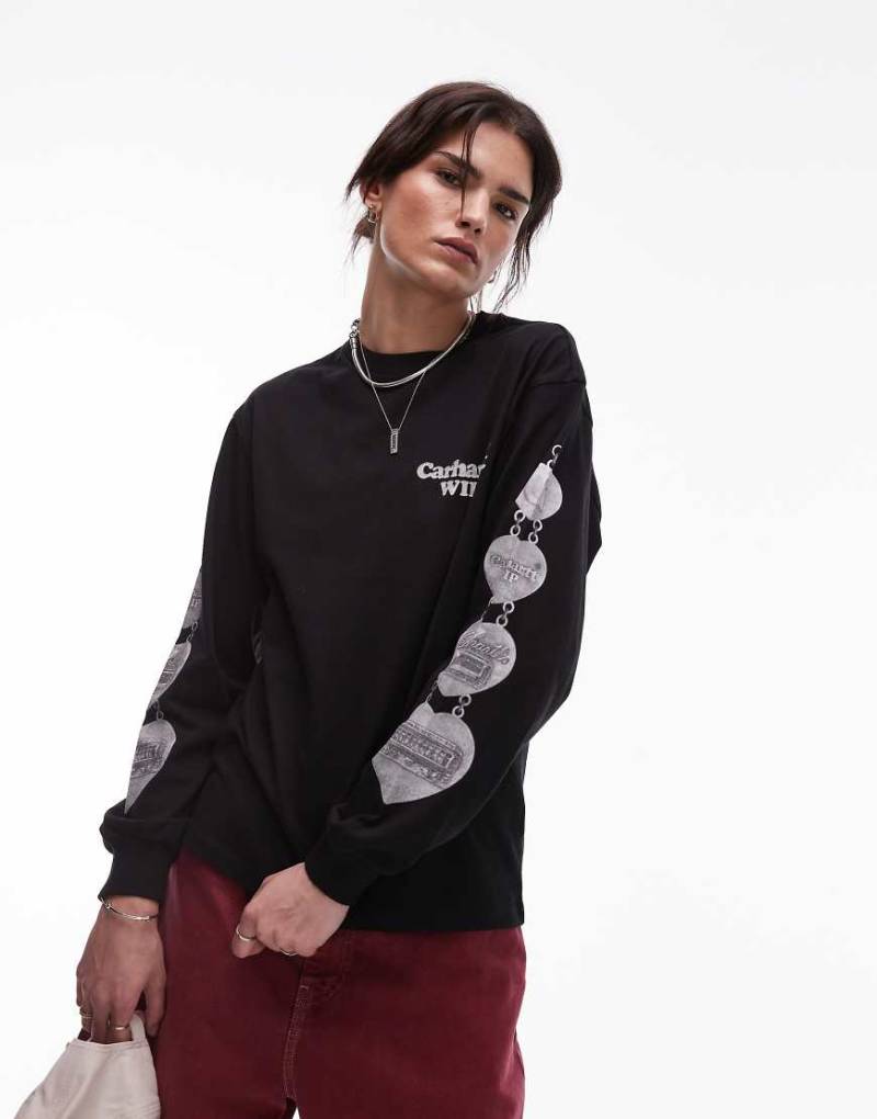 Carhartt WIP - Hartt - Langärmliges Shirt in Schwarz mit Kettenprint von Carhartt WIP