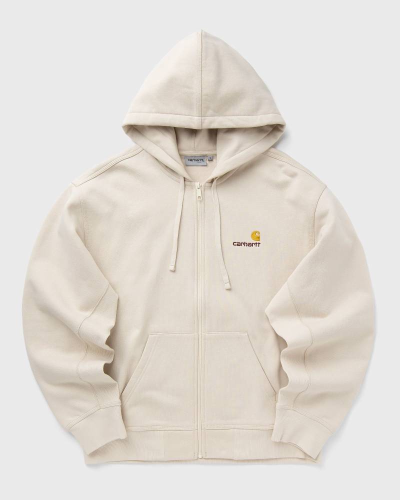 Carhartt WIP Hooded American Script Jacket men Hoodies|Zippers beige in Größe:M von Carhartt WIP