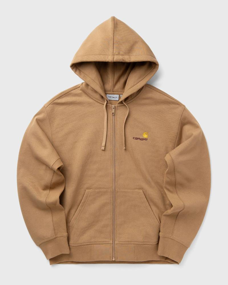 Carhartt WIP Hooded American Script Jacket men Hoodies|Zippers brown in Größe:M von Carhartt WIP