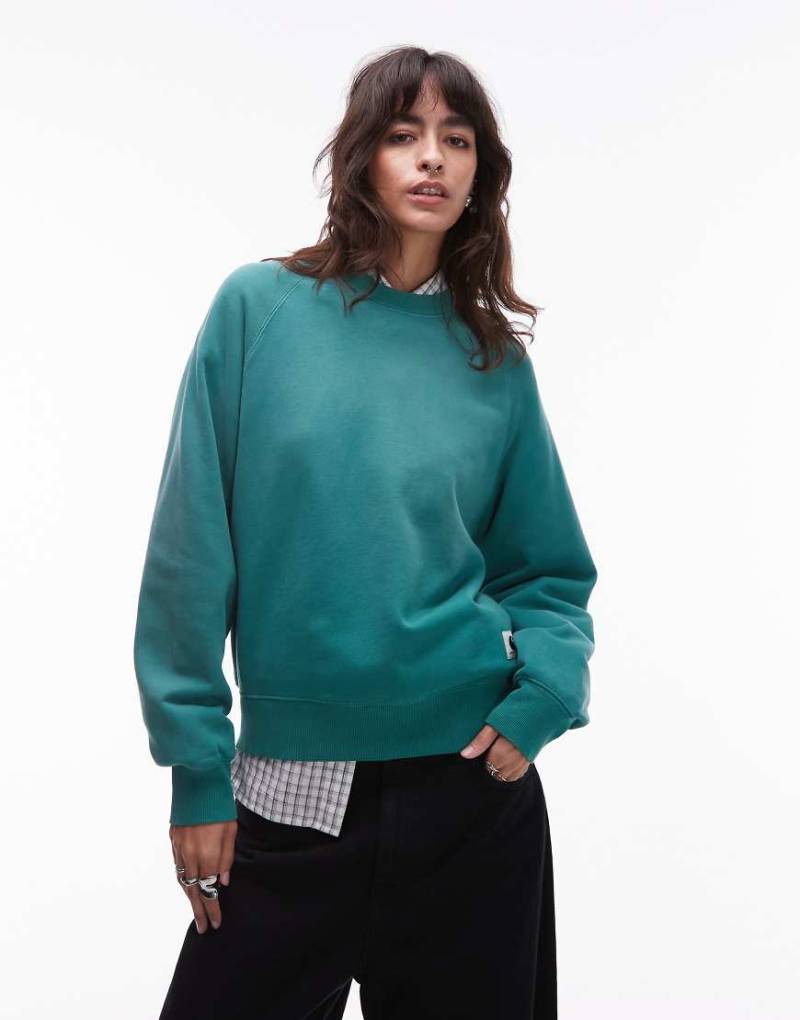 Carhartt WIP - Hudson - Balloon-Fit-Sweatshirt in verblasstem Grün von Carhartt WIP