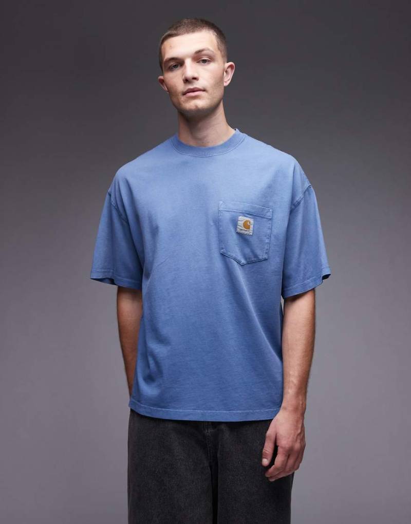 Carhartt WIP - Hudson - T-Shirt in Blau mit Tasche von Carhartt WIP