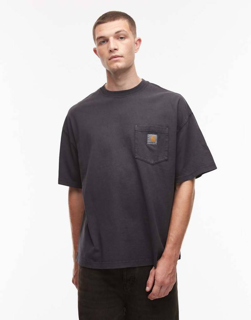 Carhartt WIP - Hudson - T-Shirt in schwarzer Waschung mit Tasche von Carhartt WIP