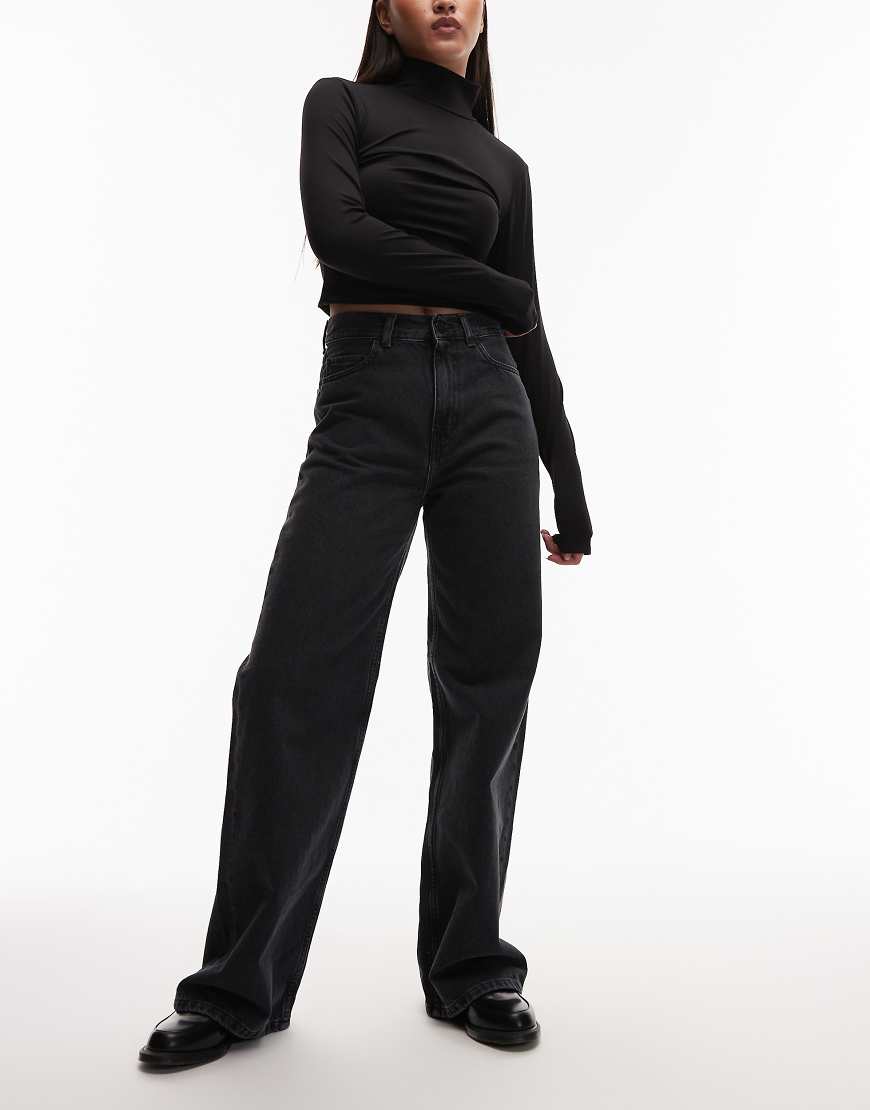 Carhartt WIP - Jane - Weit geschnittene Denim-Jeans in schwarzer Stone-Waschung von Carhartt WIP