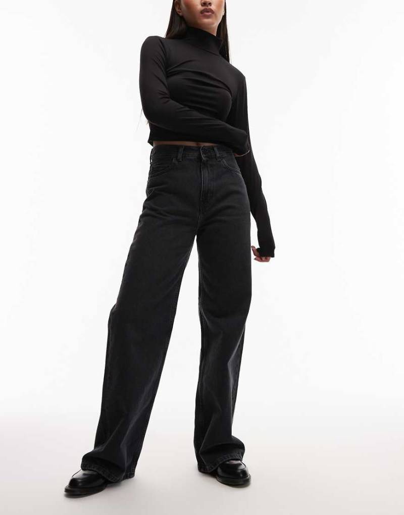 Carhartt WIP - Jane - Weit geschnittene Denim-Jeans in schwarzer Stone-Waschung von Carhartt WIP