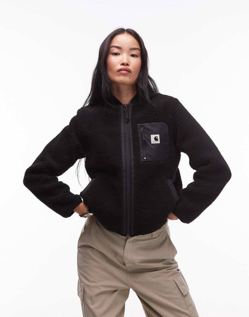 Carhartt WIP - Janet - Teddyfell-Liner-Jacke in Schwarz von Carhartt WIP