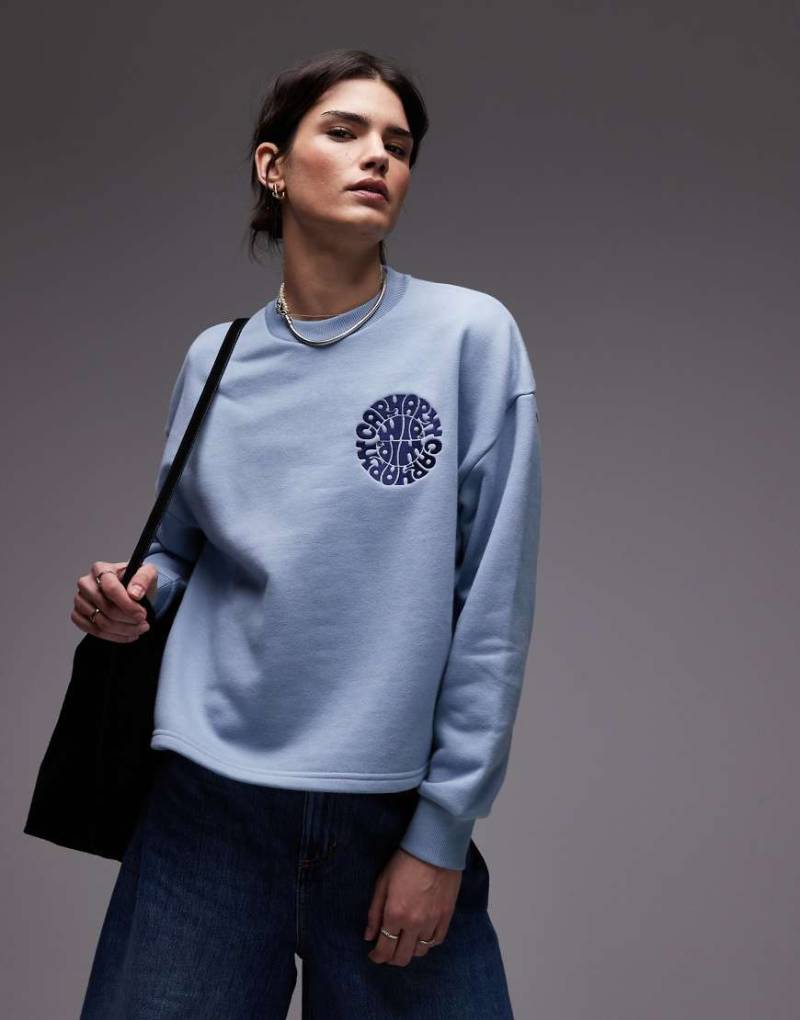 Carhartt WIP - Jazzy - Sweatshirt in Hellblau mit Herz-Logo von Carhartt WIP