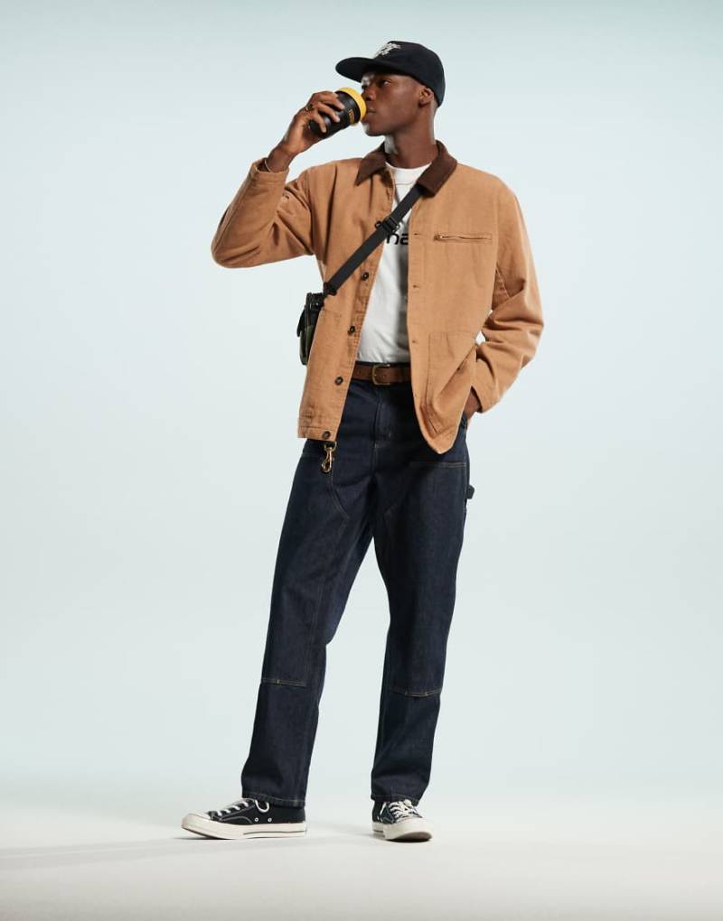 Carhartt WIP - Jeans in dunkler Waschung mit doppelter Knielage-Blau von Carhartt WIP