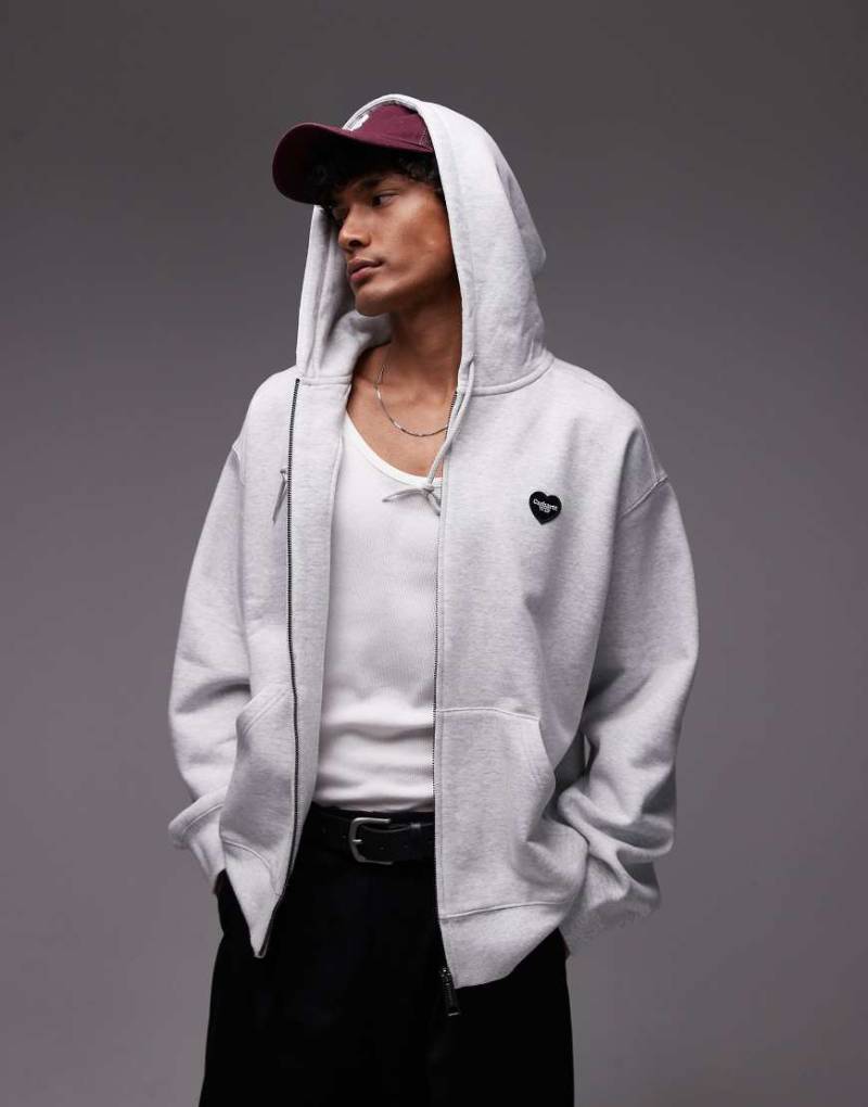 Carhartt WIP - Kapuzenjacke in Grau mit „Heart II Hartt"-Print von Carhartt WIP