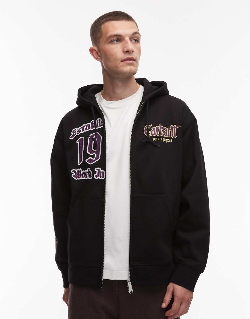 Carhartt WIP - Kapuzenjacke in Schwarz mit durchgehendem Zwei-Wege-Reißverschluss Carhartt WIP - Kapuzenjacke in Schwarz mit durchgehendem Zwei-Wege-Reißverschluss von Carhartt WIP