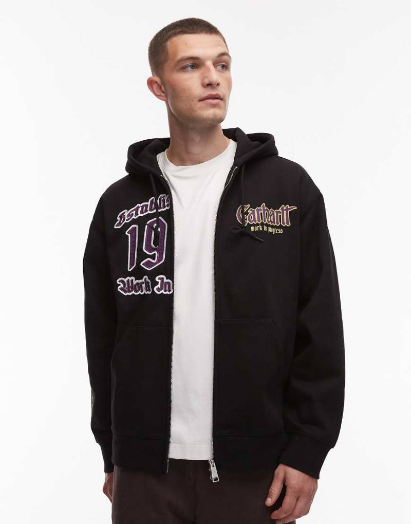 Carhartt WIP - Kapuzenjacke in Schwarz mit durchgehendem Zwei-Wege-Reißverschluss Carhartt WIP - Kapuzenjacke in Schwarz mit durchgehendem Zwei-Wege-Reißverschluss von Carhartt WIP