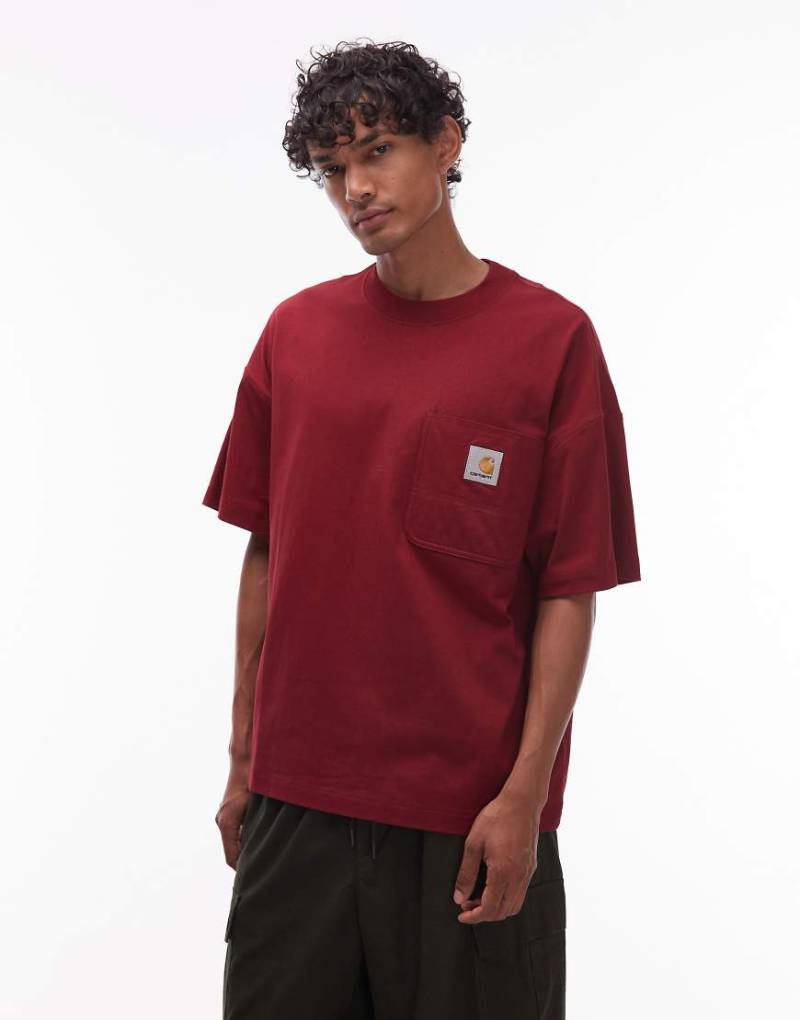 Carhartt WIP - Kastiges Work-T-Shirt in Rot mit Brusttasche von Carhartt WIP