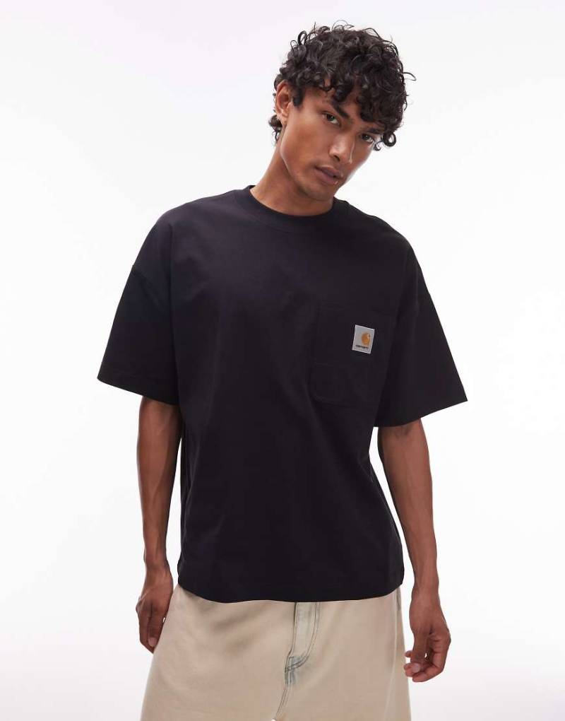 Carhartt WIP - Kastiges Work-T-Shirt in Schwarz mit Brusttasche von Carhartt WIP