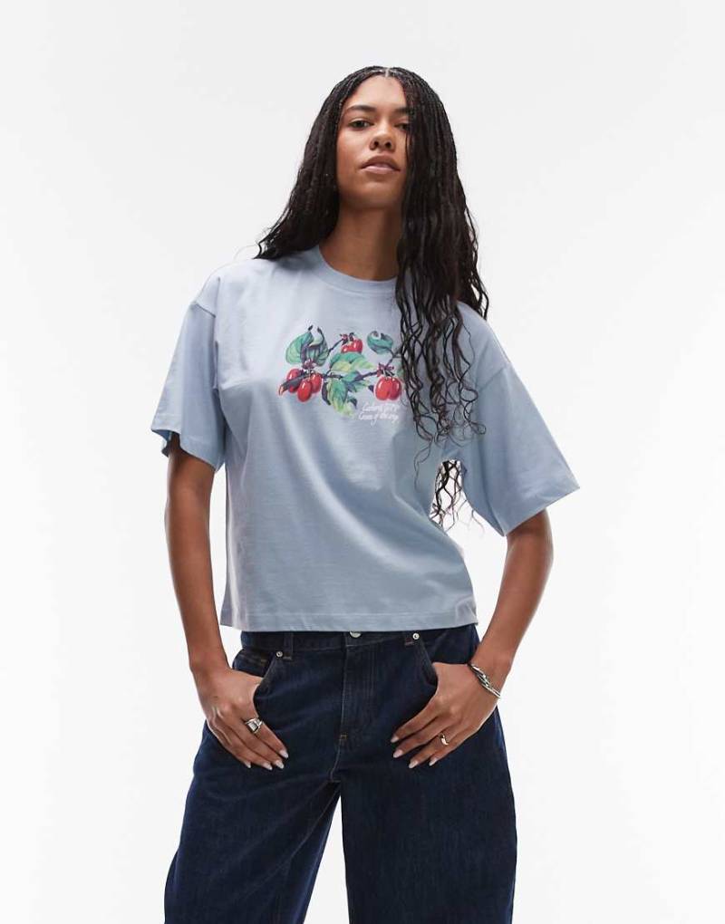 Carhartt WIP - Kurzärmliges T-Shirt in Blau mit „Cream of the Crop"-Motiv von Carhartt WIP