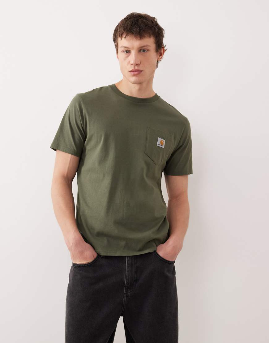 Carhartt WIP - Kurzärmliges T-Shirt in Grün mit Tasche von Carhartt WIP