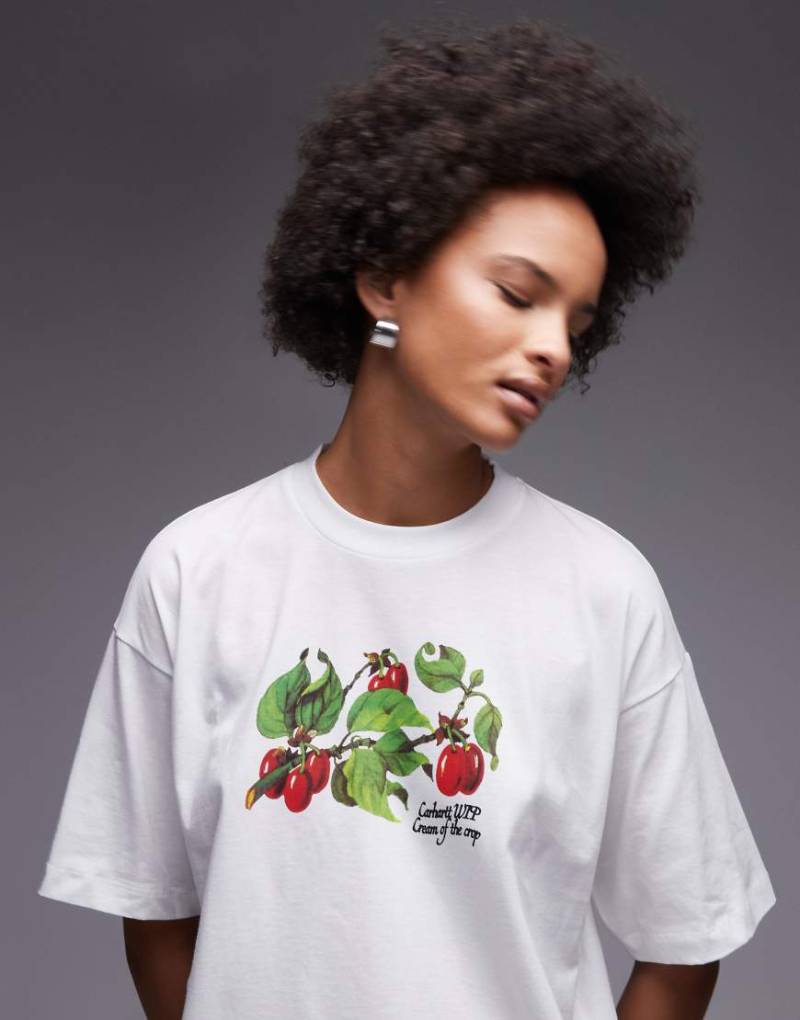 Carhartt WIP - Kurzärmliges T-Shirt in Weiß mit „Cream of the Crop"-Motiv von Carhartt WIP