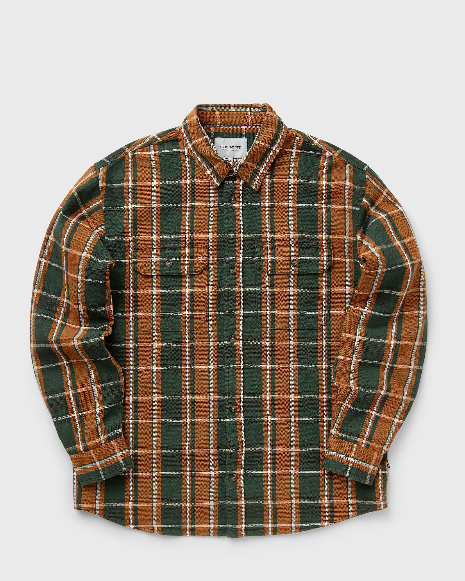 Carhartt WIP L/S Hobart Shirt men Longsleeves green|red in Größe:XL von Carhartt WIP