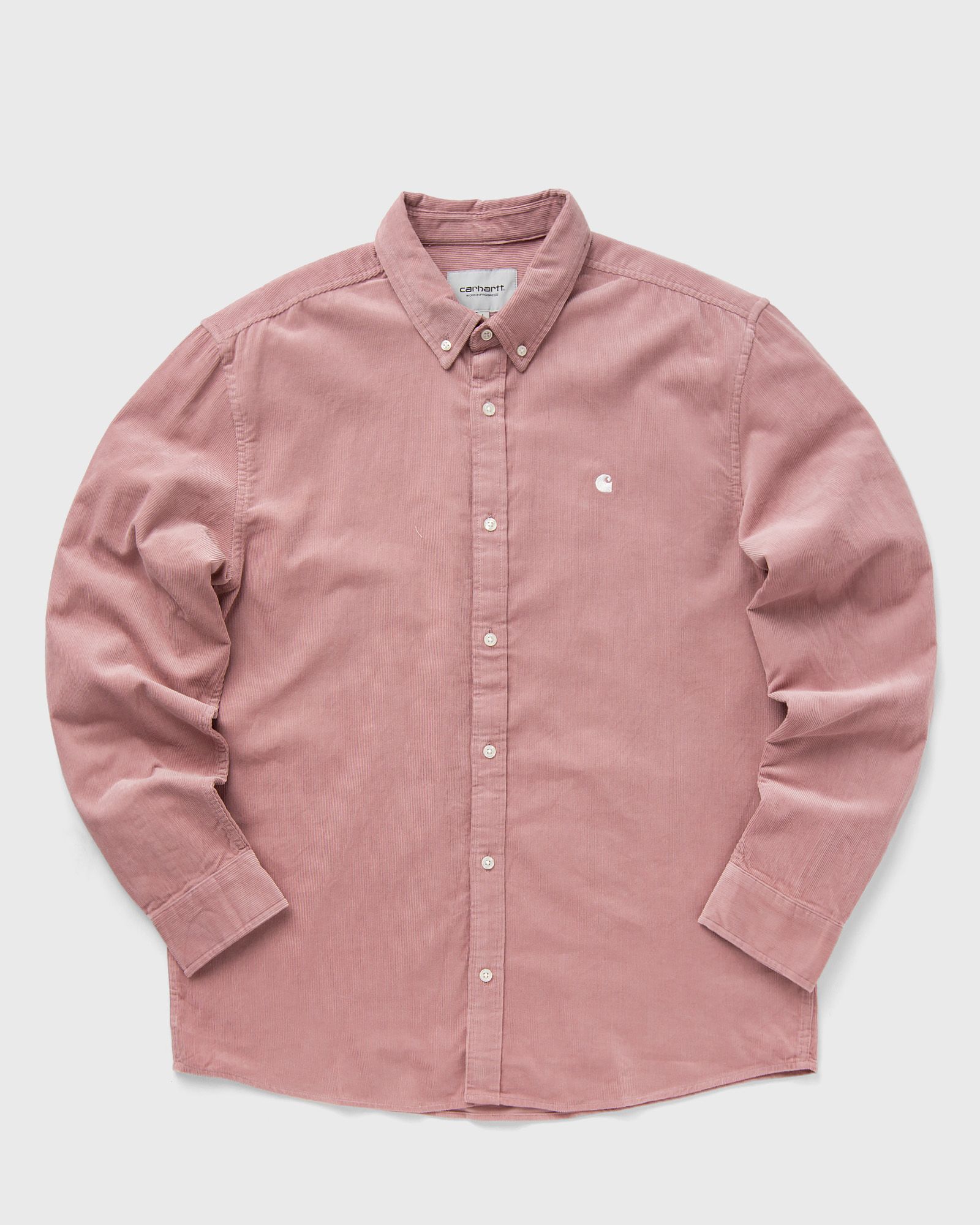Carhartt WIP L/S Madison Fine Cord Shirt men Longsleeves pink in Größe:M von Carhartt WIP