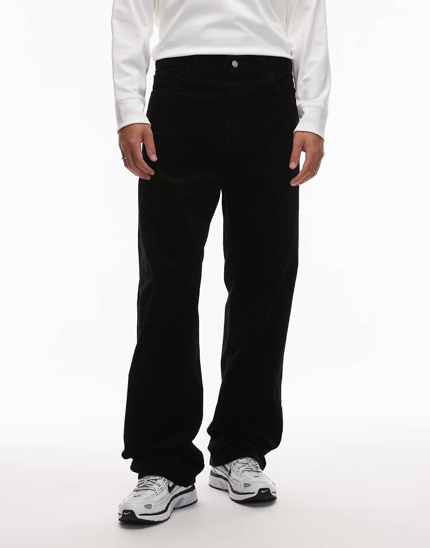 Carhartt WIP - Landon - Schmal zulaufende Cordhose mit lockerem Schnitt in Schwarz von Carhartt WIP