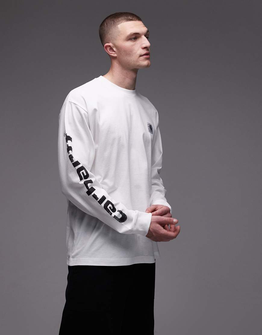 Carhartt WIP - Langärmliges Oversize-Shirt in Weiß mit Ärmel- und Rückenprint von Carhartt WIP