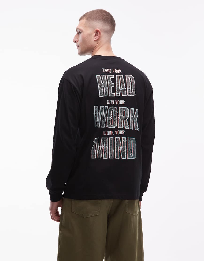 Carhartt WIP - Langärmliges Oversize-T-Shirt in Schwarz mit Rückenprint von Carhartt WIP