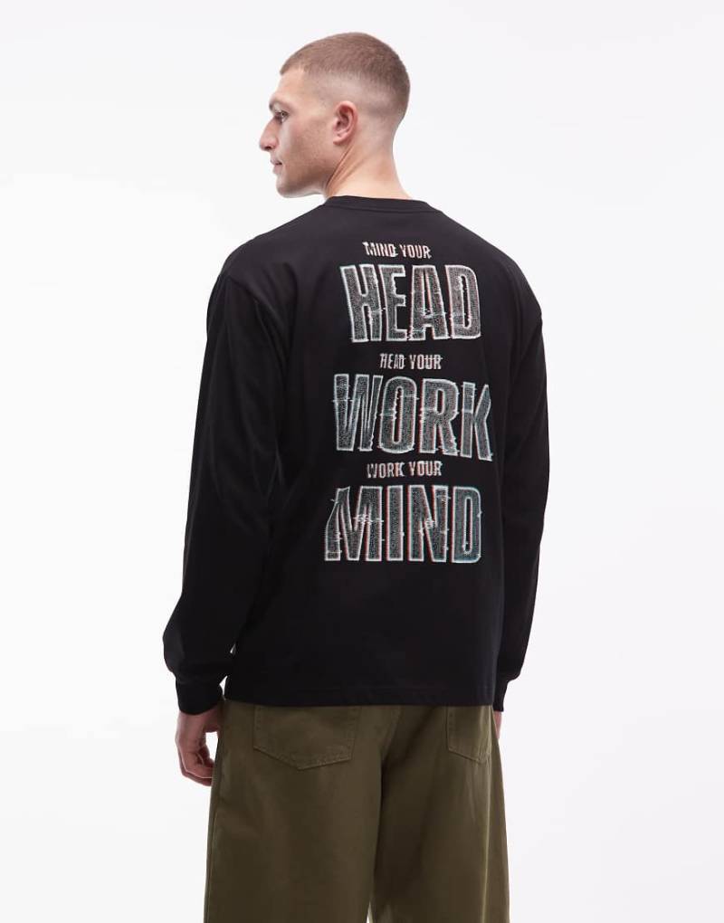 Carhartt WIP - Langärmliges Oversize-T-Shirt in Schwarz mit Rückenprint von Carhartt WIP