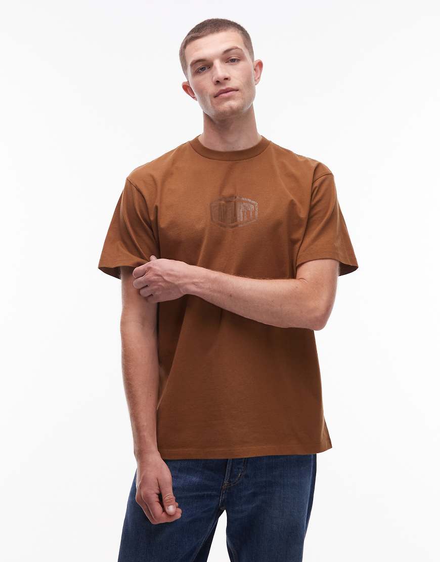 Carhartt WIP - Loose-Fit-T-Shirt in Braun mit Vier-Sterne-Schriftzug-Brown von Carhartt WIP