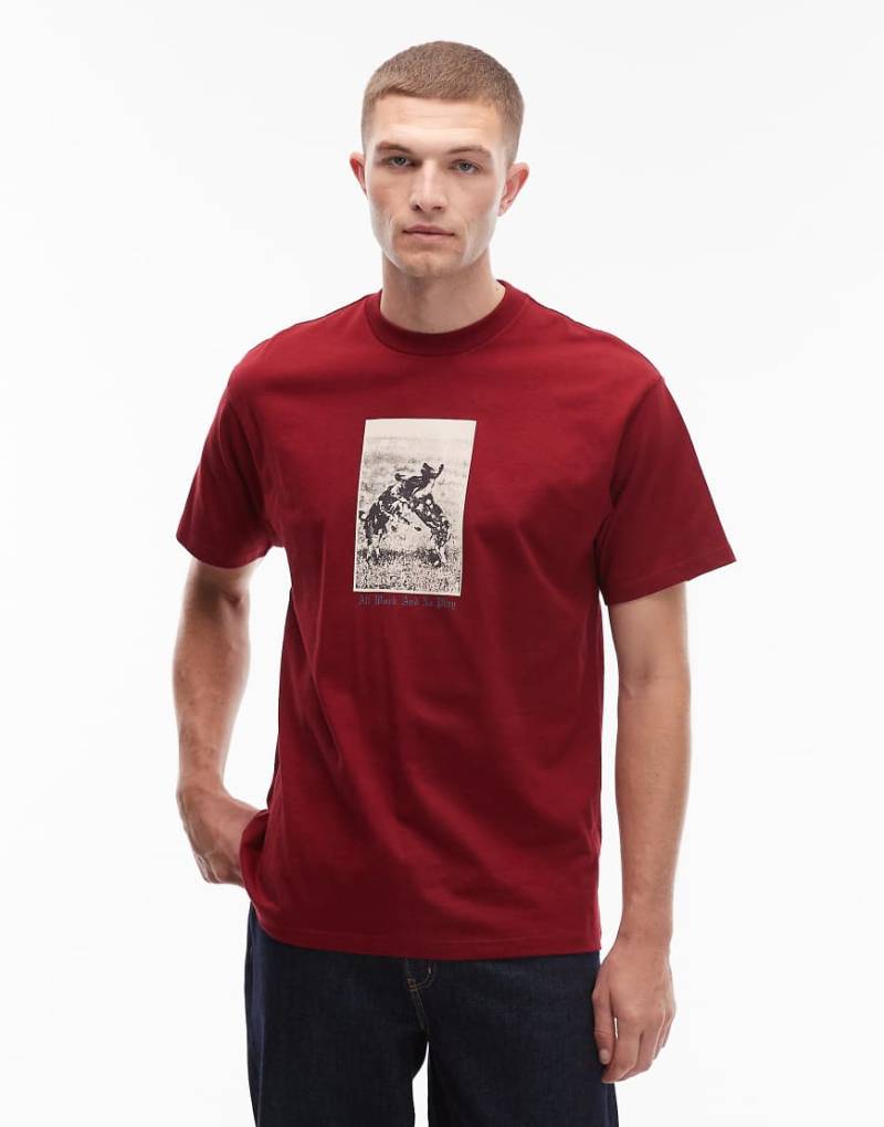 Carhartt WIP - Loose-Fit-T-Shirt in Rot mit „No Play"-Print von Carhartt WIP