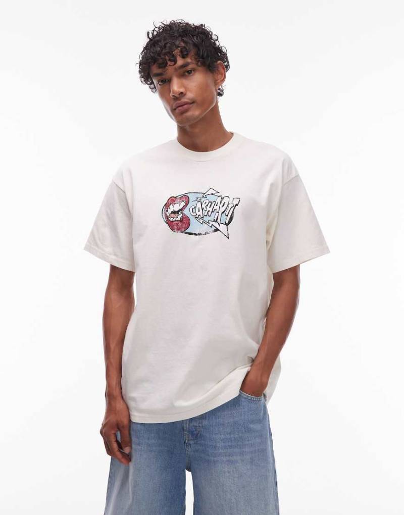 Carhartt WIP - Louder - Loose Fit T-Shirt in Cremeweiß mit Motiv von Carhartt WIP