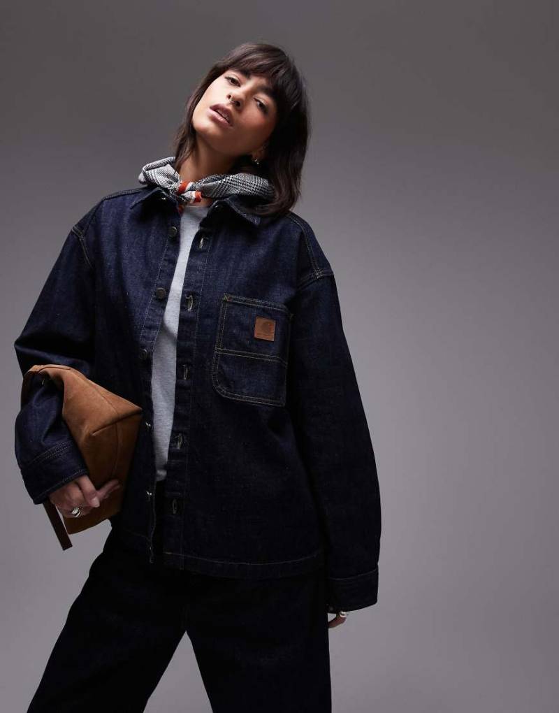 Carhartt WIP - Lovilia - Hemdjacke in blauer Waschung von Carhartt WIP