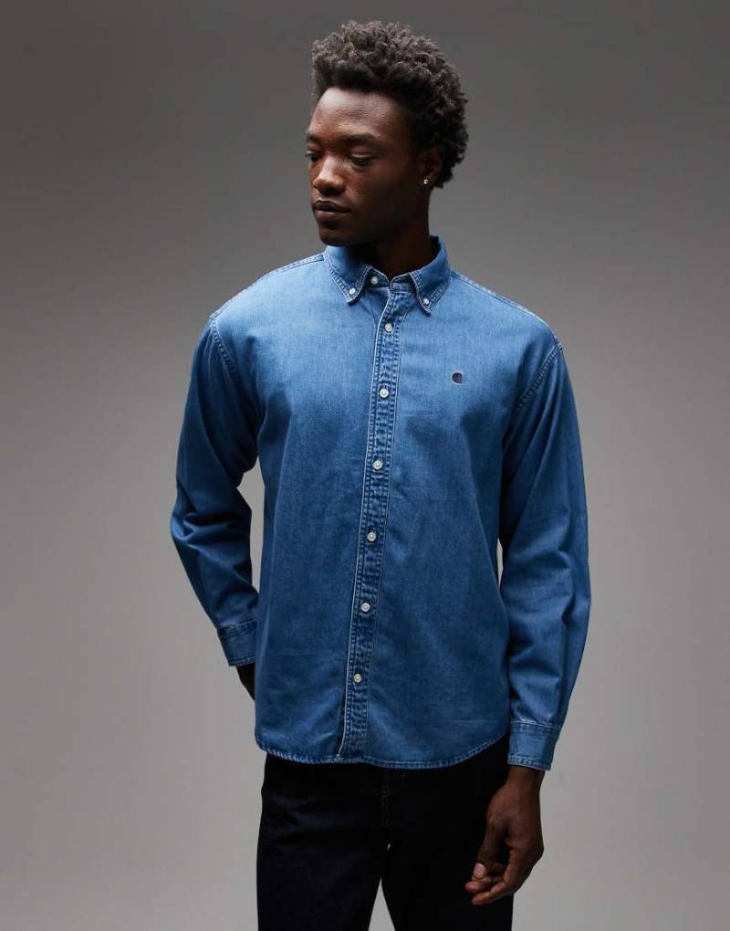 Carhartt WIP - Lucas - Jeanshemd in blauer Stone-Waschung von Carhartt WIP