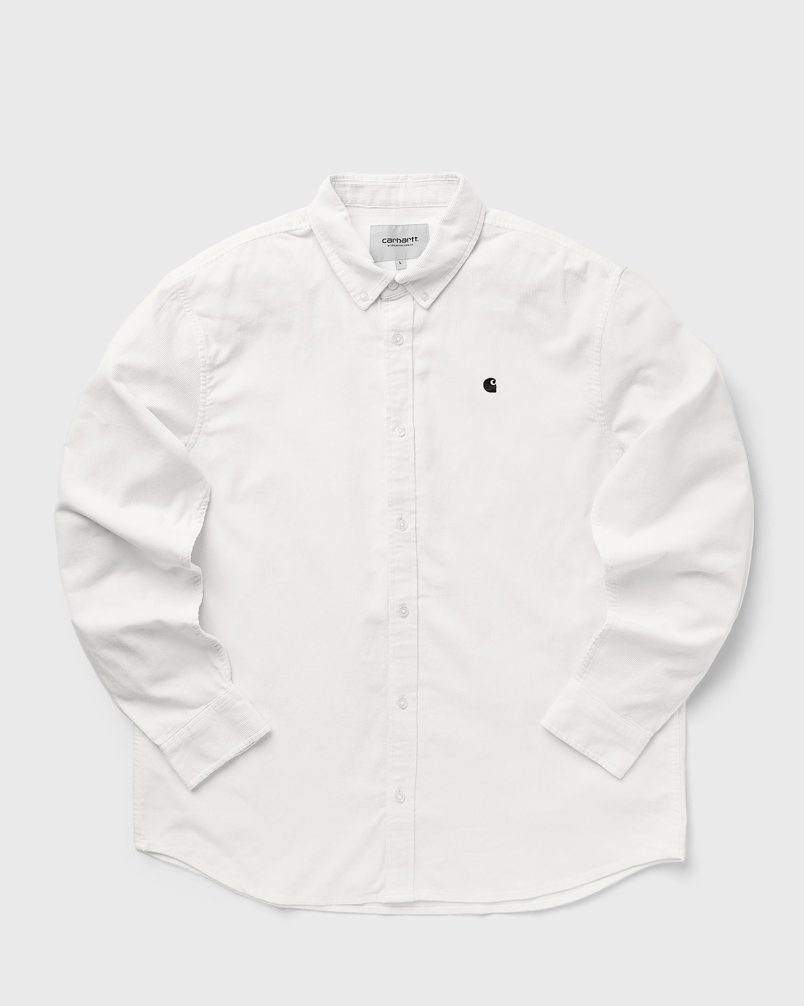 Carhartt WIP Madison Fine Cord Shirt men Longsleeves white in Größe:M von Carhartt WIP