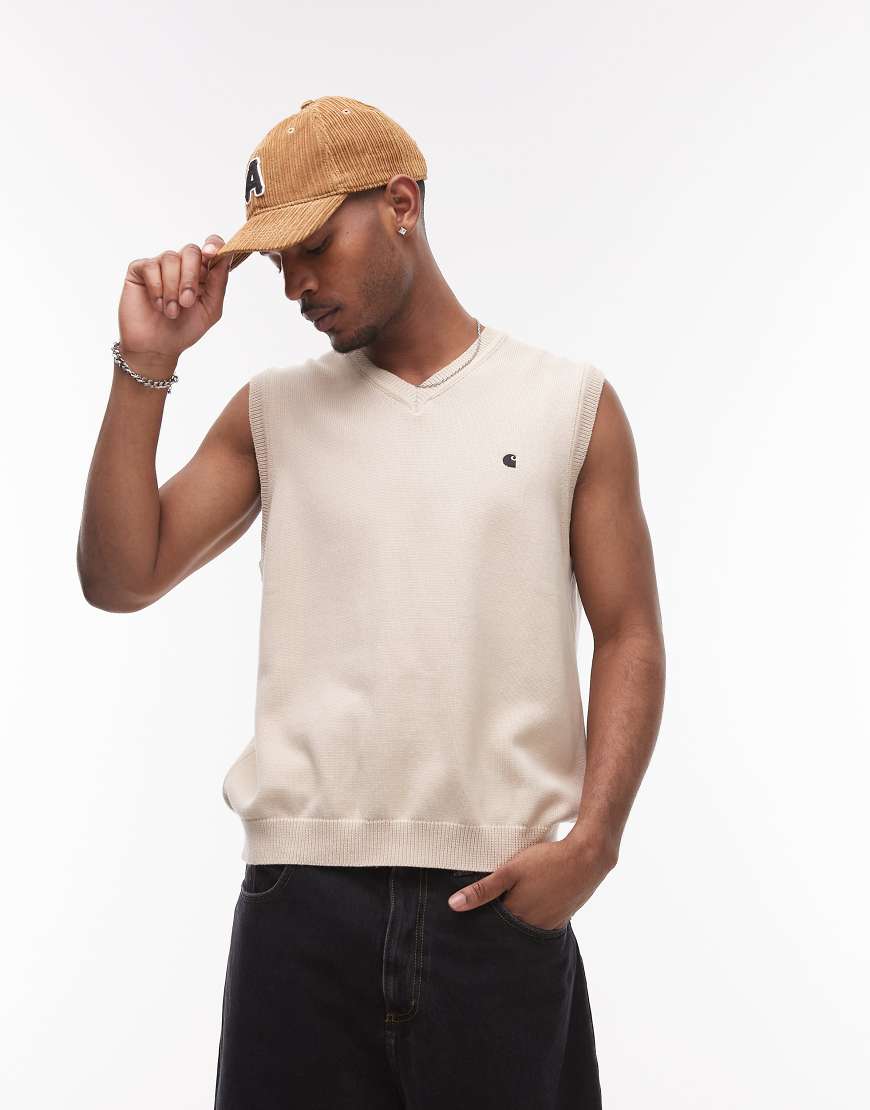 Carhartt WIP - Madison - Gestricktes Trägertop in Beige-Neutral von Carhartt WIP