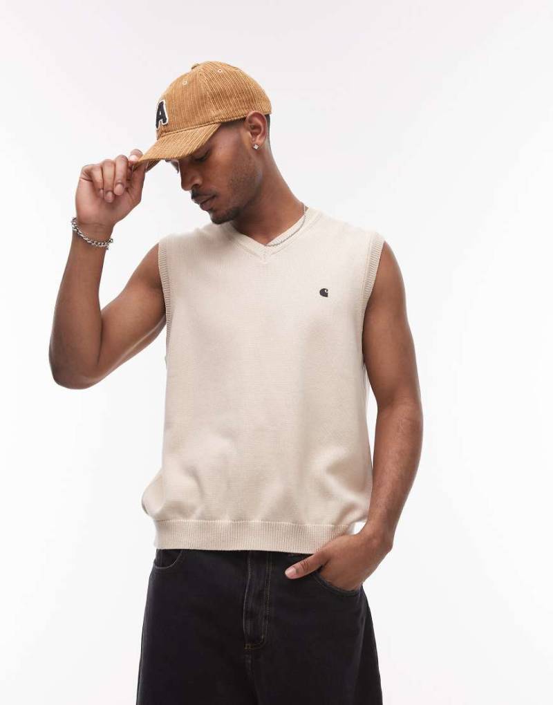 Carhartt WIP - Madison - Gestricktes Trägertop in Beige-Neutral von Carhartt WIP