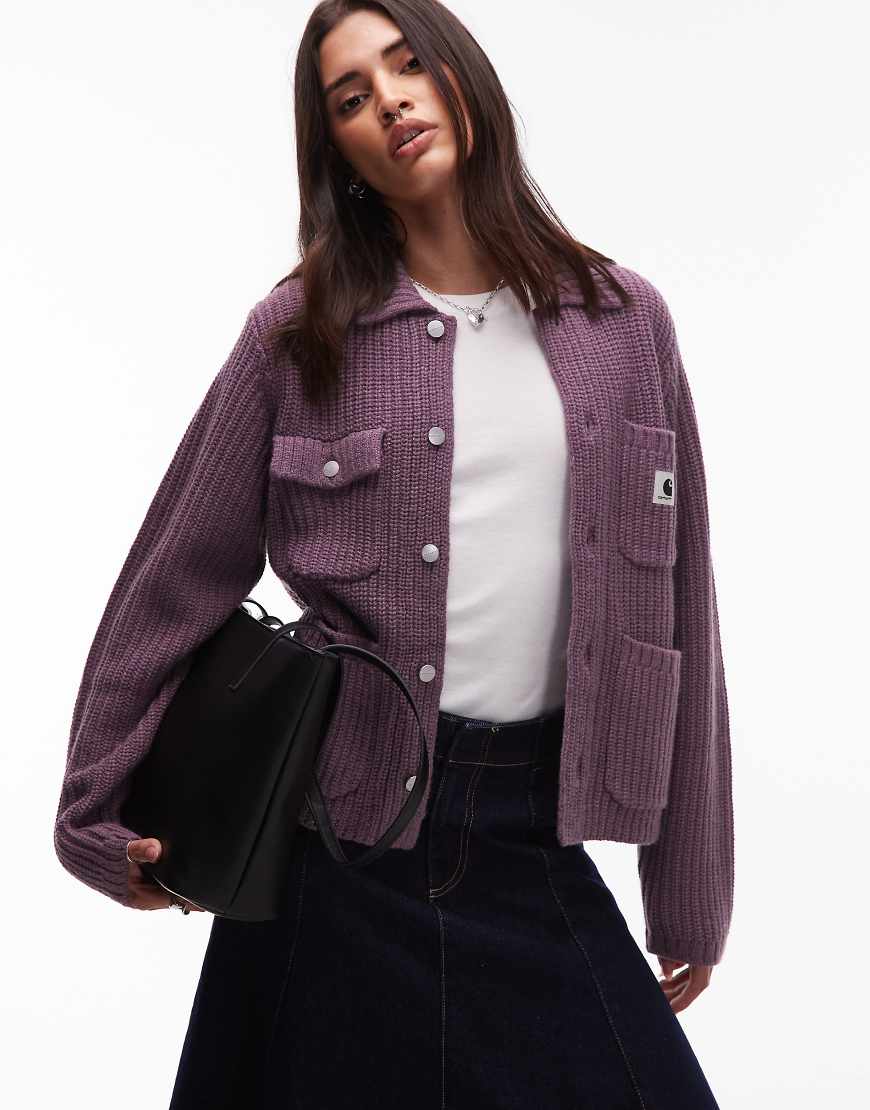 Carhartt WIP - Michigan - Strickjacke in Lila von Carhartt WIP