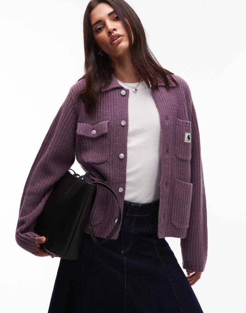 Carhartt WIP - Michigan - Strickjacke in Lila von Carhartt WIP