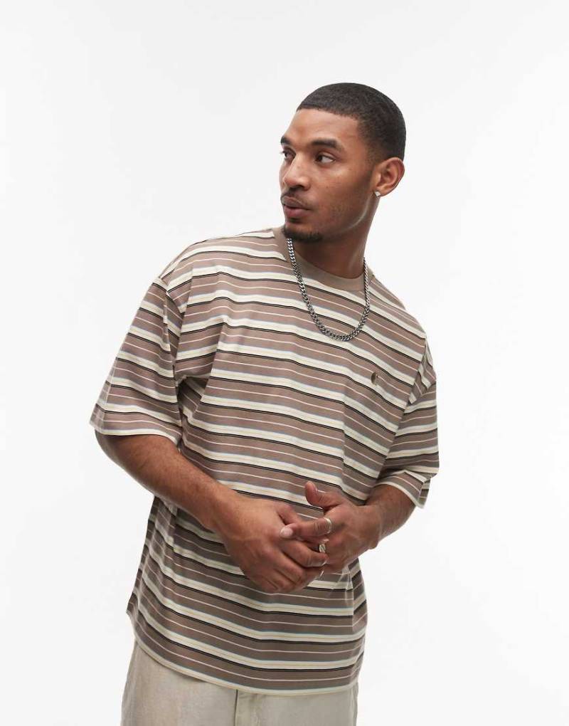 Carhartt WIP - Nathan - Gestreiftes T-Shirt in Braun von Carhartt WIP