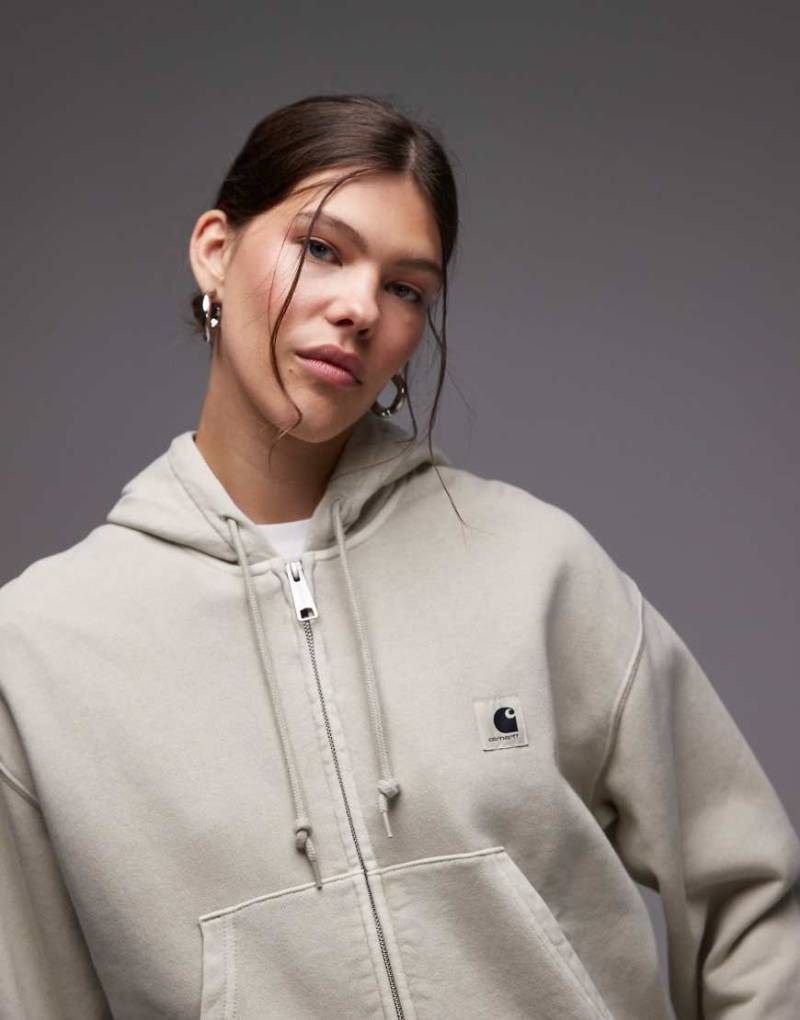 Carhartt WIP - Nelson - Kapuzenpullover in Wollweiß mit durchgehendem Reißverschluss von Carhartt WIP