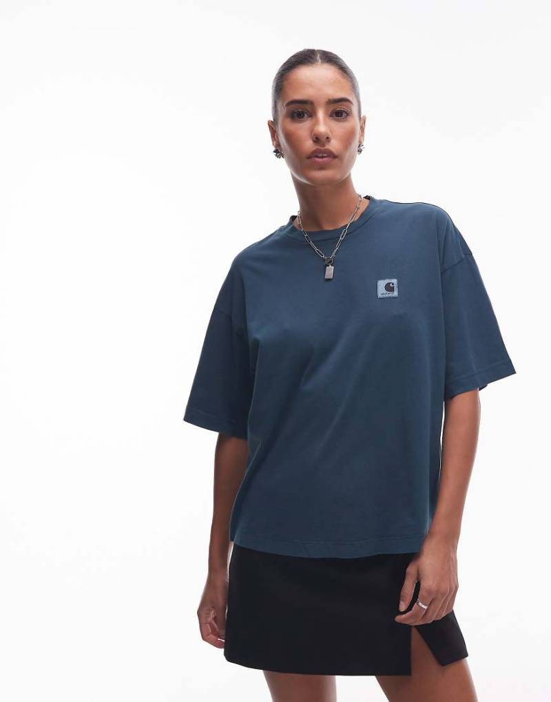 Carhartt WIP - Nelson - Kurzärmliges T-Shirt in überfärbtem Dunkelgrün von Carhartt WIP