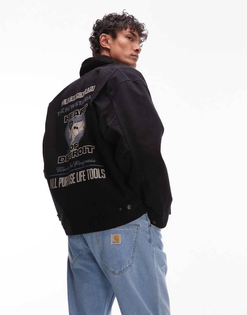 Carhartt WIP - OG Arcan - Jacke in Schwarz mit grafischem Rückenprint von Carhartt WIP