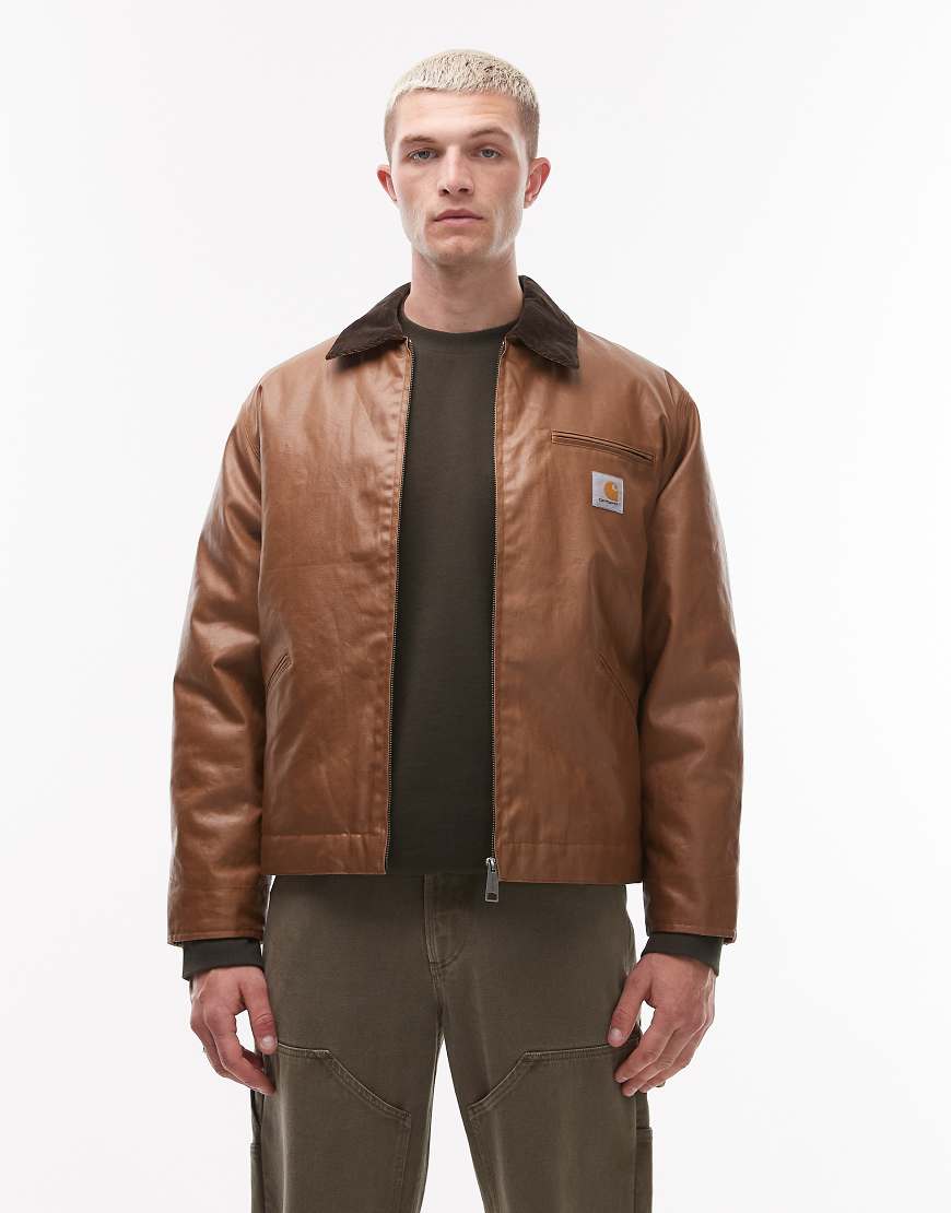 Carhartt WIP - OG Dean - Jacke in gewachstem Braun von Carhartt WIP