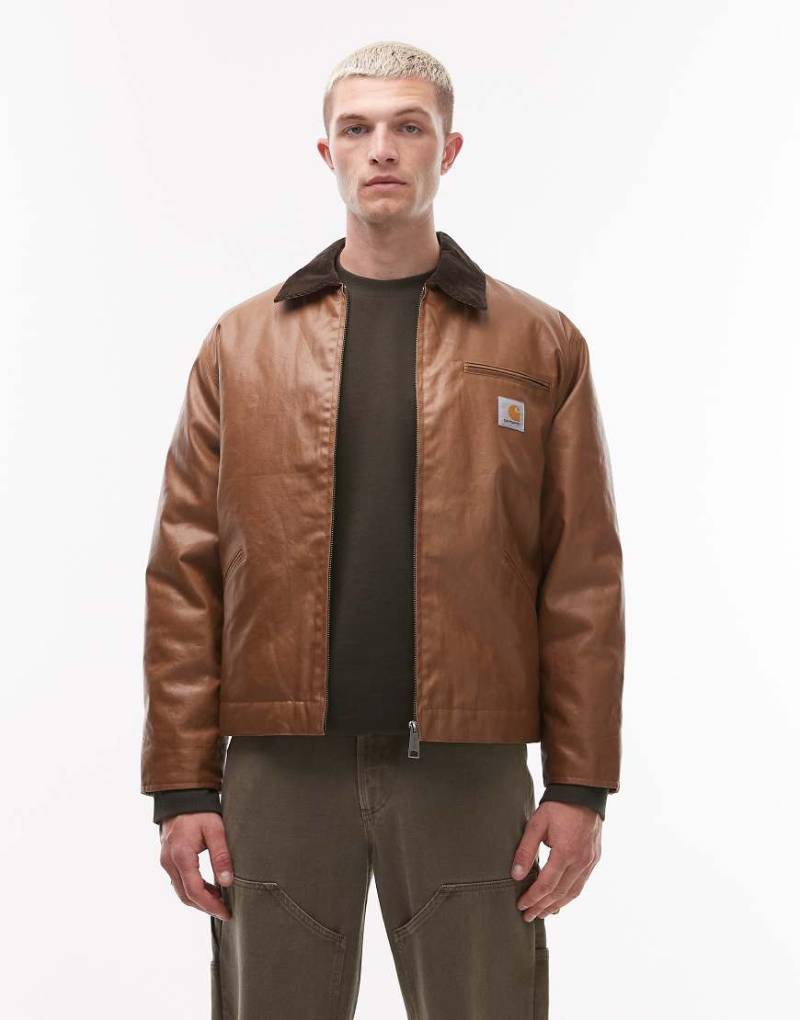 Carhartt WIP - OG Dean - Jacke in gewachstem Braun von Carhartt WIP